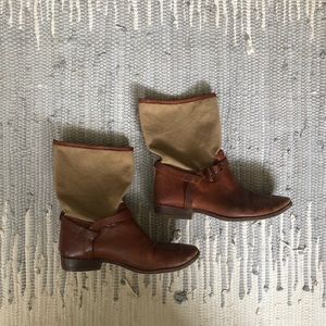 Frye Canvas and Leather Riding-Style Boot